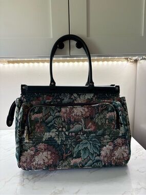 Vintage Atlantic Floral Tapestry Top-Handle Bag in Multi-Color